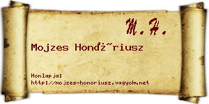 Mojzes Honóriusz névjegykártya
